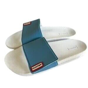 Hunter Forget Me Not Pastel Blue Slide Sandals